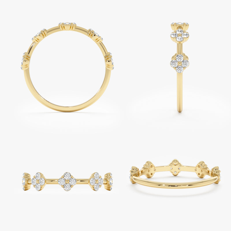 minimalist style clover station ring