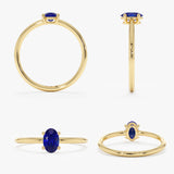 Blue Sapphire Oval Ring, Elior