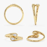 Pear Cut Diamond Wrap Ring, Rouxi