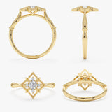 Clover Diamond Stacking Ring, Mere