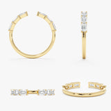 Emerald Cut Diamond Cuff Ring, Jaeva