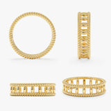 Solid Gold Rope Texture Cigar Band, Ona