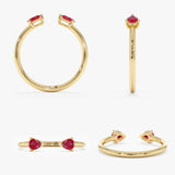 Pear Shape Ruby Open Cuff Ring, Avenoriah