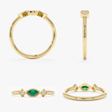 Marquise Emerald & Diamond Accent Ring, Erisen