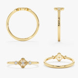 Dainty Diamond Clover Ring, Tova