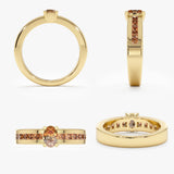 Art Deco Citrine Engagement Ring, Cyid