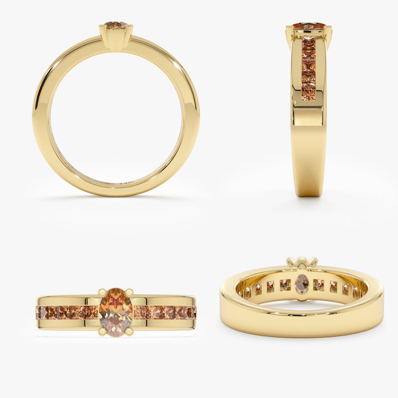 Art Deco Citrine Engagement Ring, Cyid