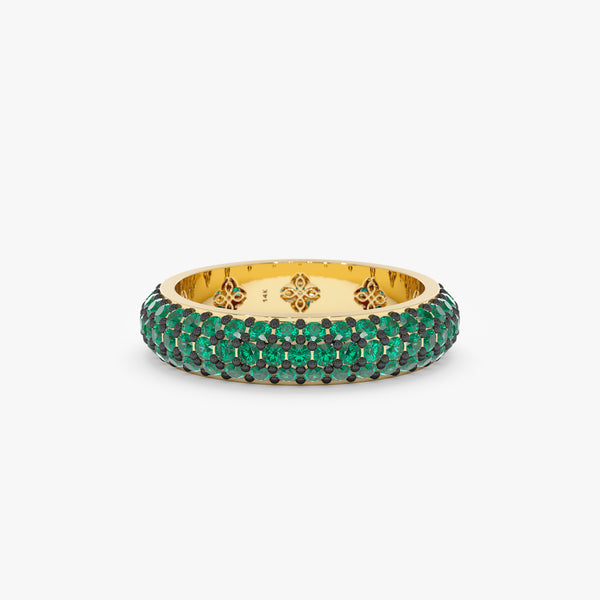 Emerald Pave Dome Ring, Gem