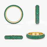 Emerald Pave Dome Ring, Gem