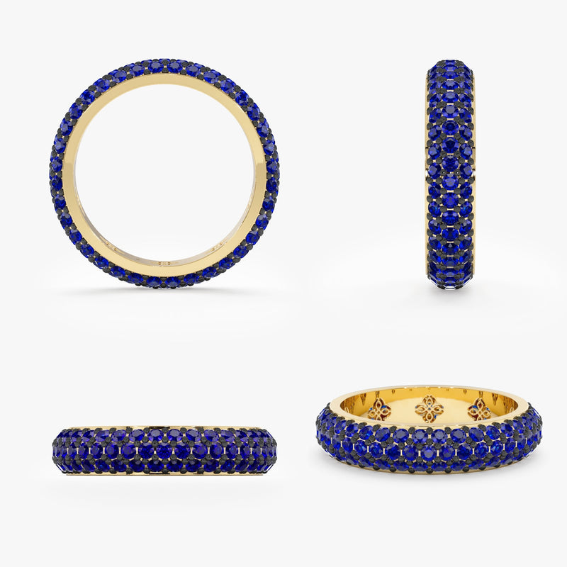 Blue Sapphire Dome Eternity Ring, Gem