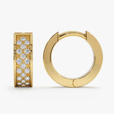 Natural White Diamond Paved Huggie, Lynn