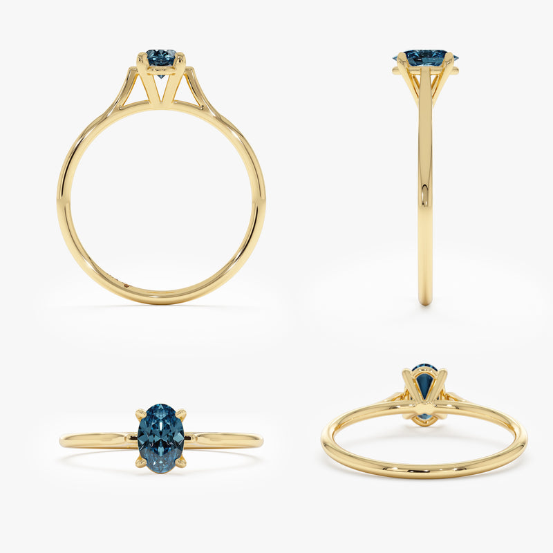 Blue Topaz Engagement Ring, Skyla