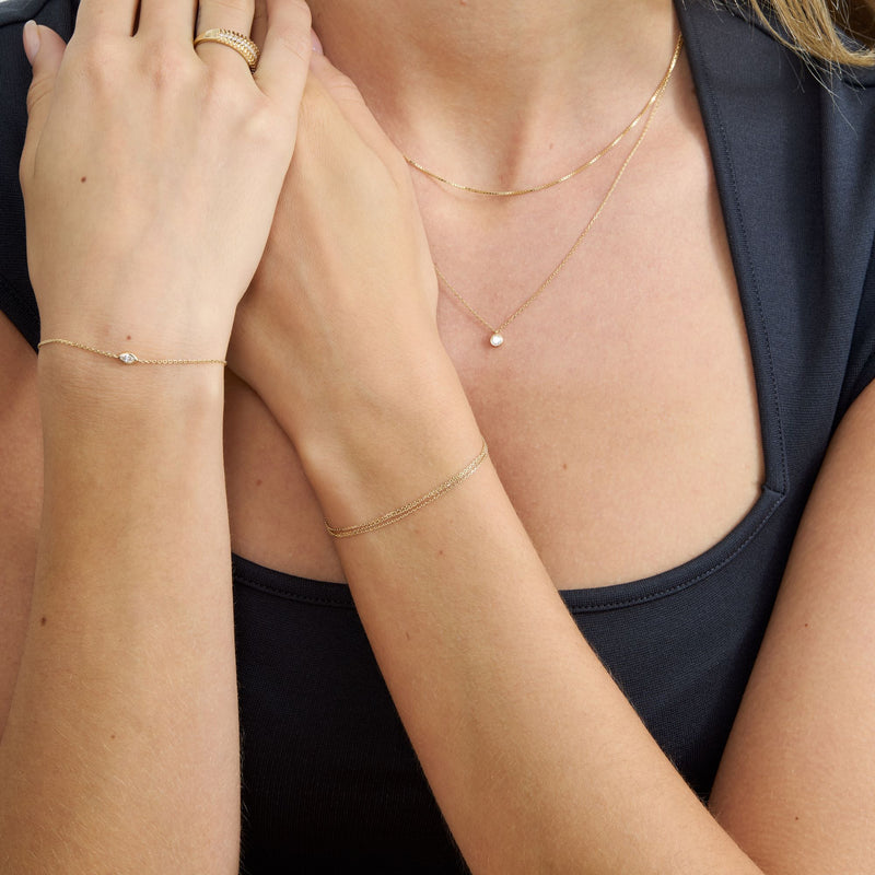 Stacked Multiple Chain Bracelet, Zaha