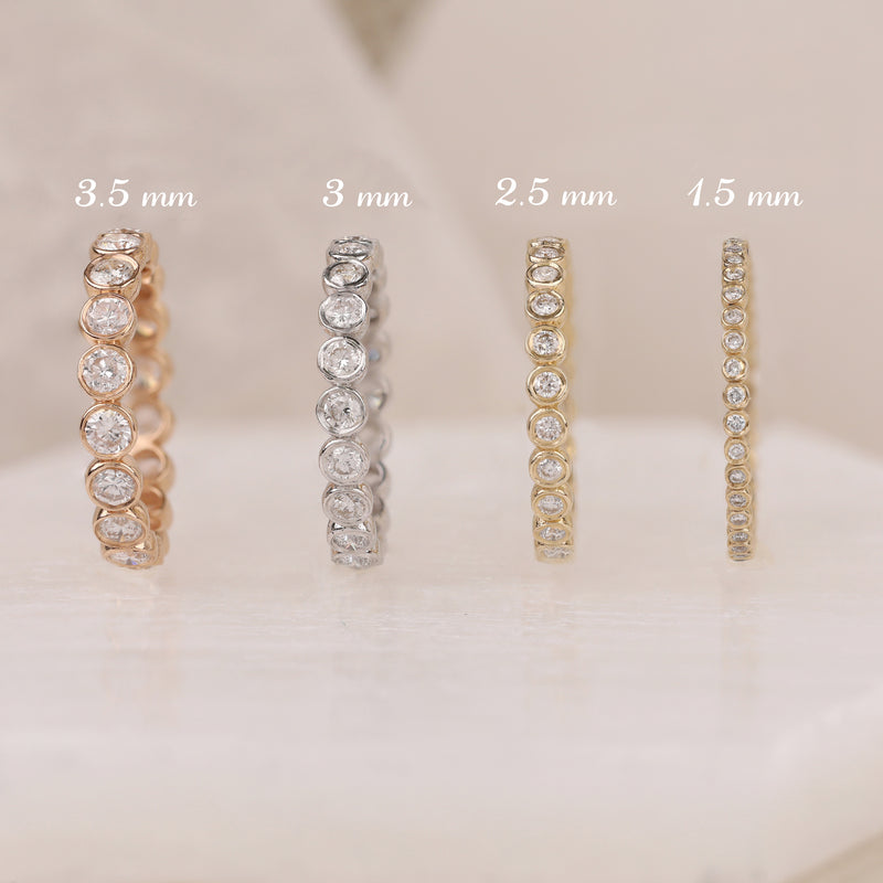 sarah elise jewelry bezel setting eternity bands