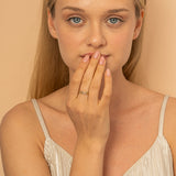 april birthstone diamond chain ring for her