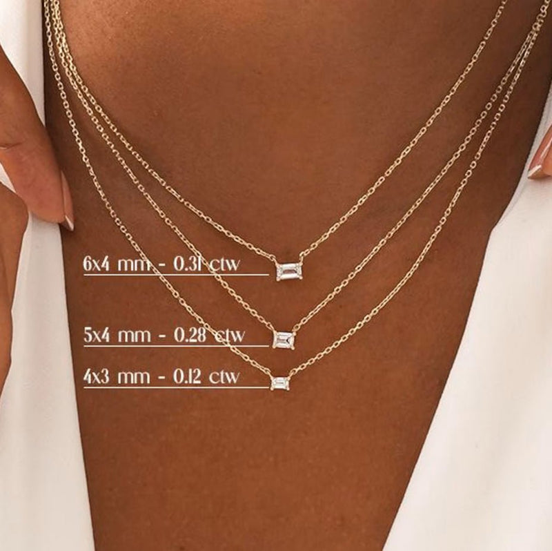 Baguette Diamond Necklace, Zaniel