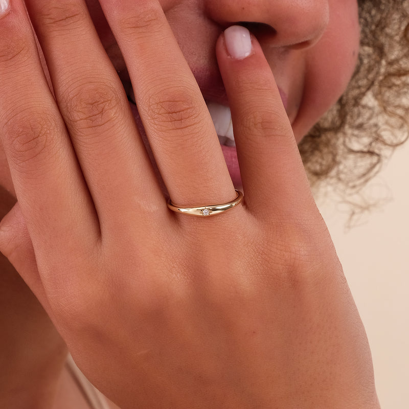 petite diamond dome ring