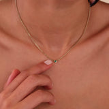 handcrafted minimalist single emerald choker