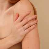 solid gold half eternity ring with natural white diamonds