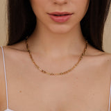 solid gold beaded paperclip chain