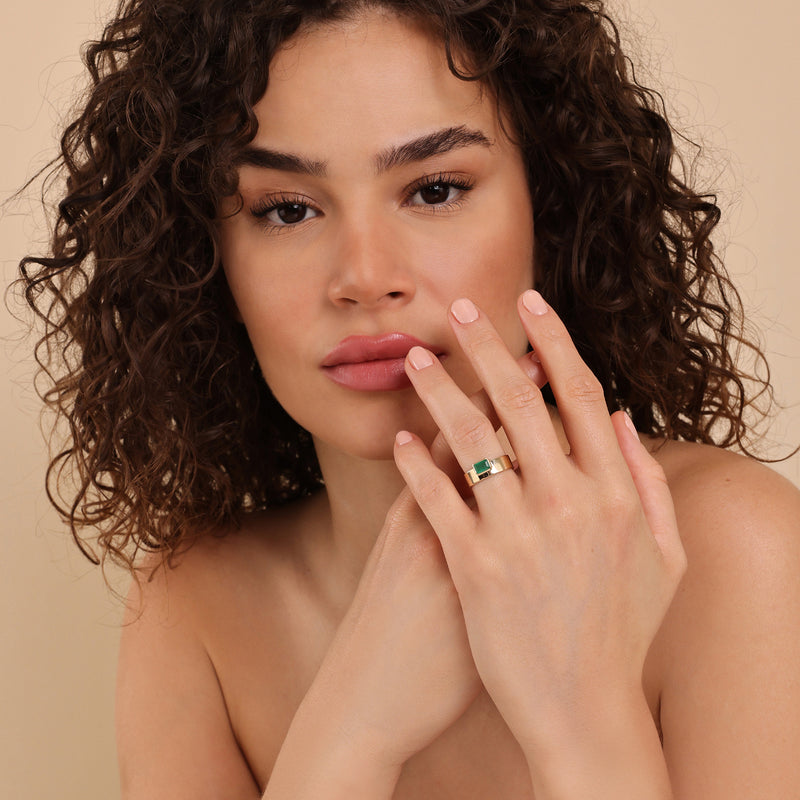 handmade solid gold natural emerald jewellery