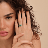 handcrafted in solid gold genuine diamond and emerald ring