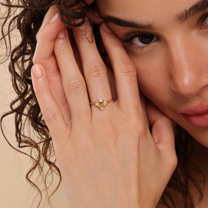 handmade yellow topaz engagement band