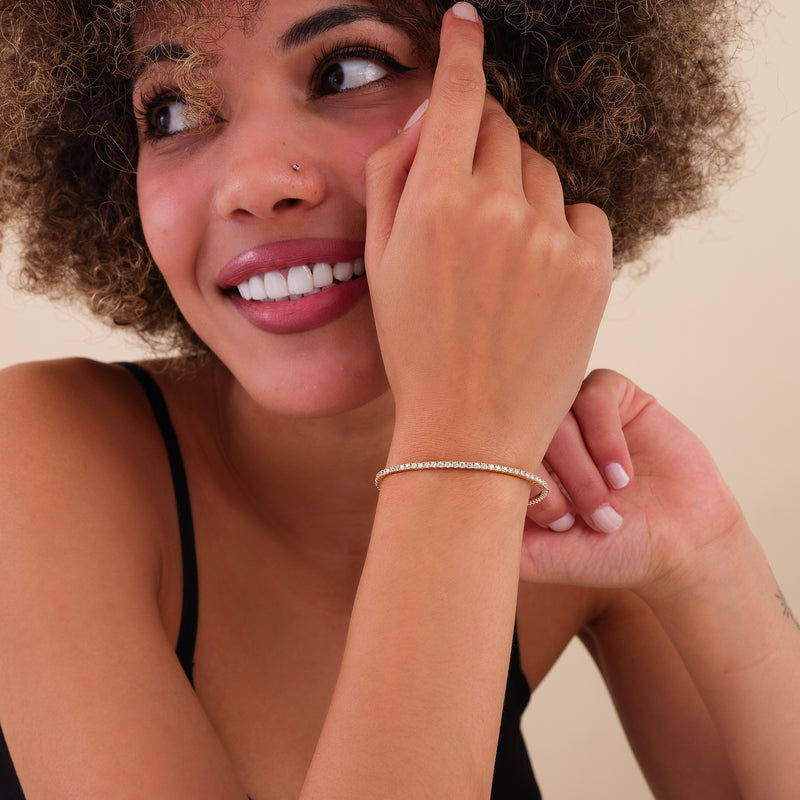 handmade solid gold half eternity bracelet