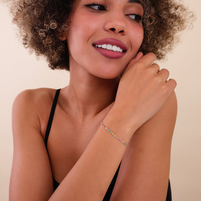 rainbow colored sapphire bracelet