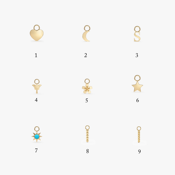 Plain Gold Petite Earring Charms, Elsa