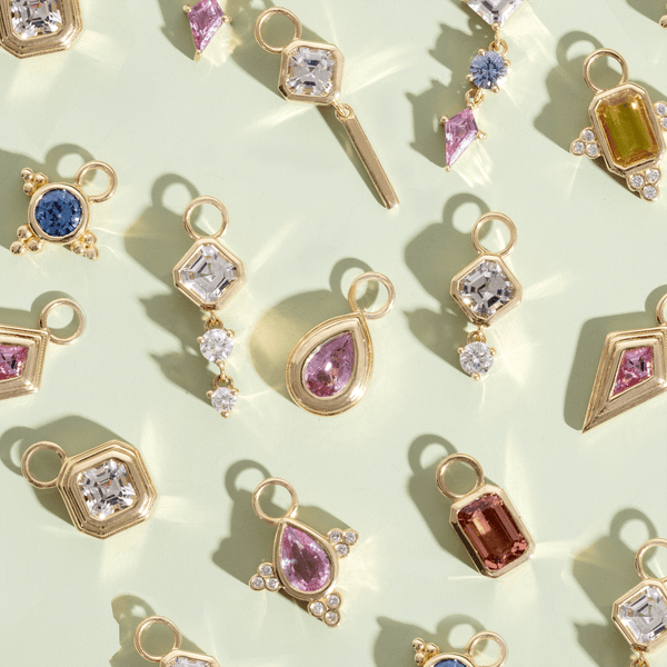 Natural Gemstone Earring Charms, Hanga