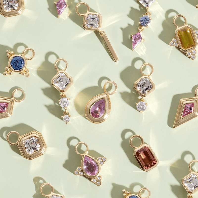 Natural Gemstone Earring Charms, Hanga