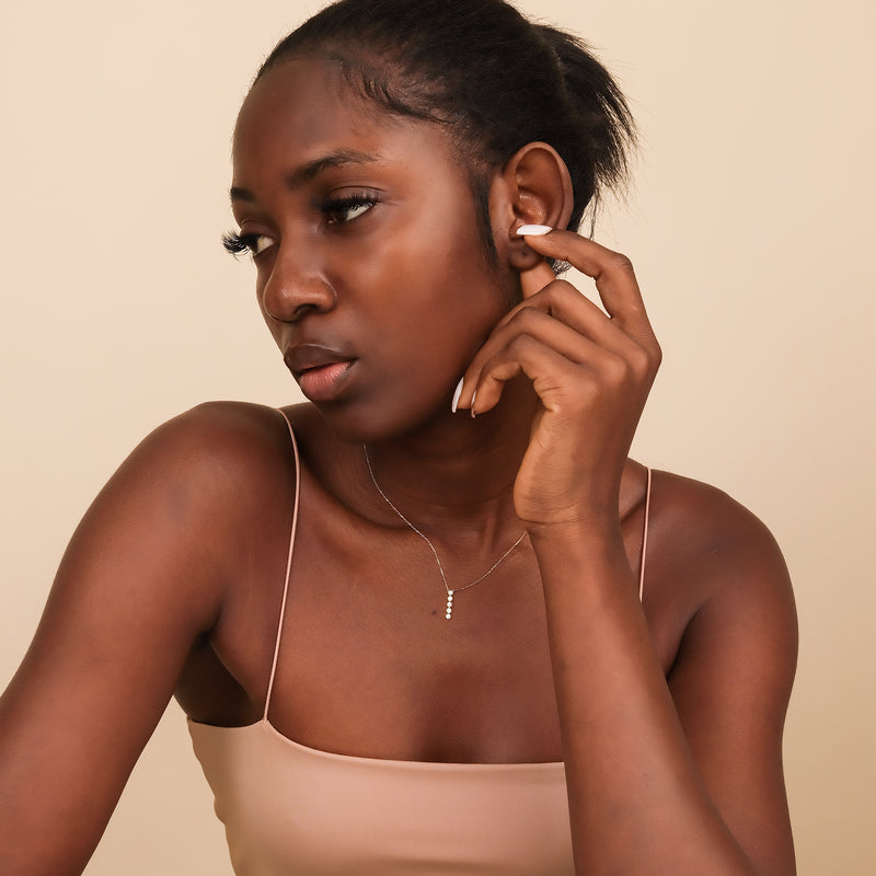 natural white diamonds april birthstone bar necklace for her