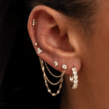 Solid Gold Triple Chain Piercing Charm, Emese