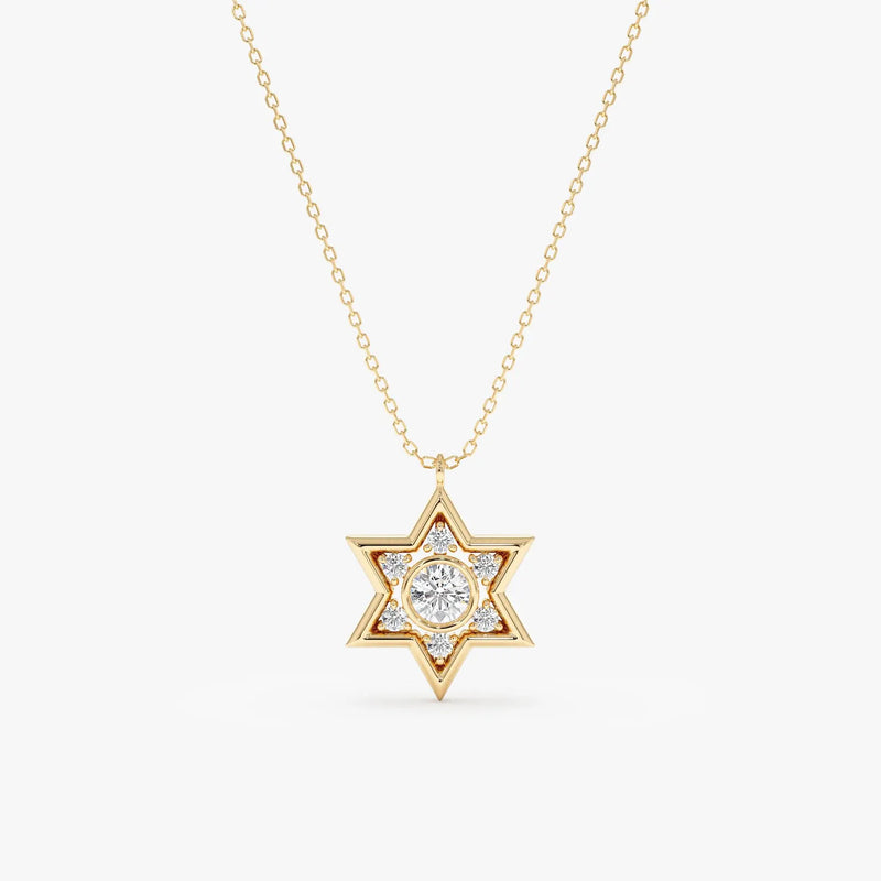 Lab-Grown Diamond Star of David Necklace, Ovidia