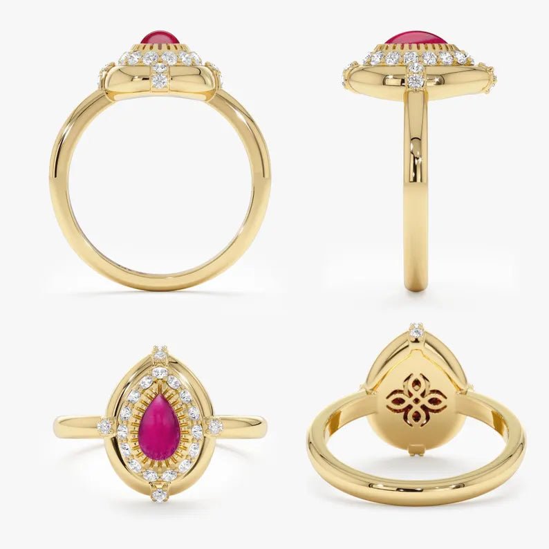 Cabochon Pink Tourmaline Ring, Naenia