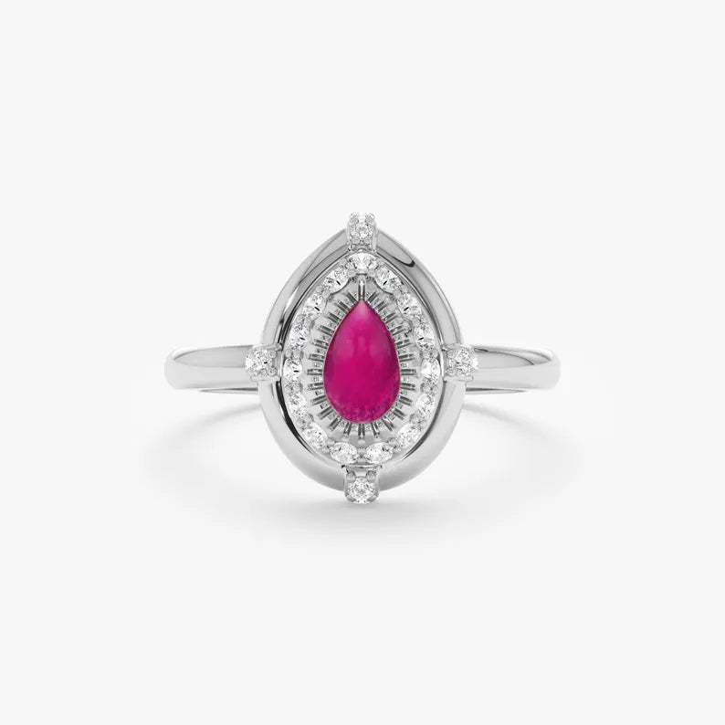 Cabochon Pink Tourmaline Ring, Naenia