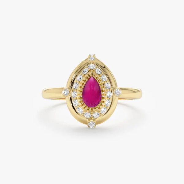 Cabochon Pink Tourmaline Ring, Naenia