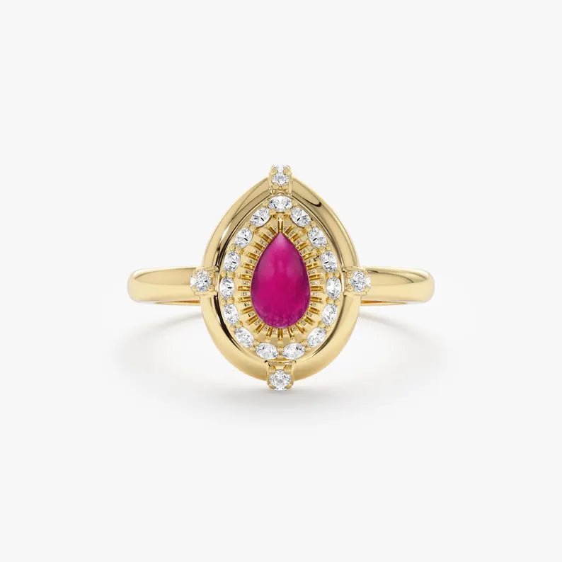 Cabochon Pink Tourmaline Ring, Naenia