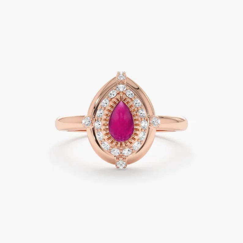 Cabochon Pink Tourmaline Ring, Naenia