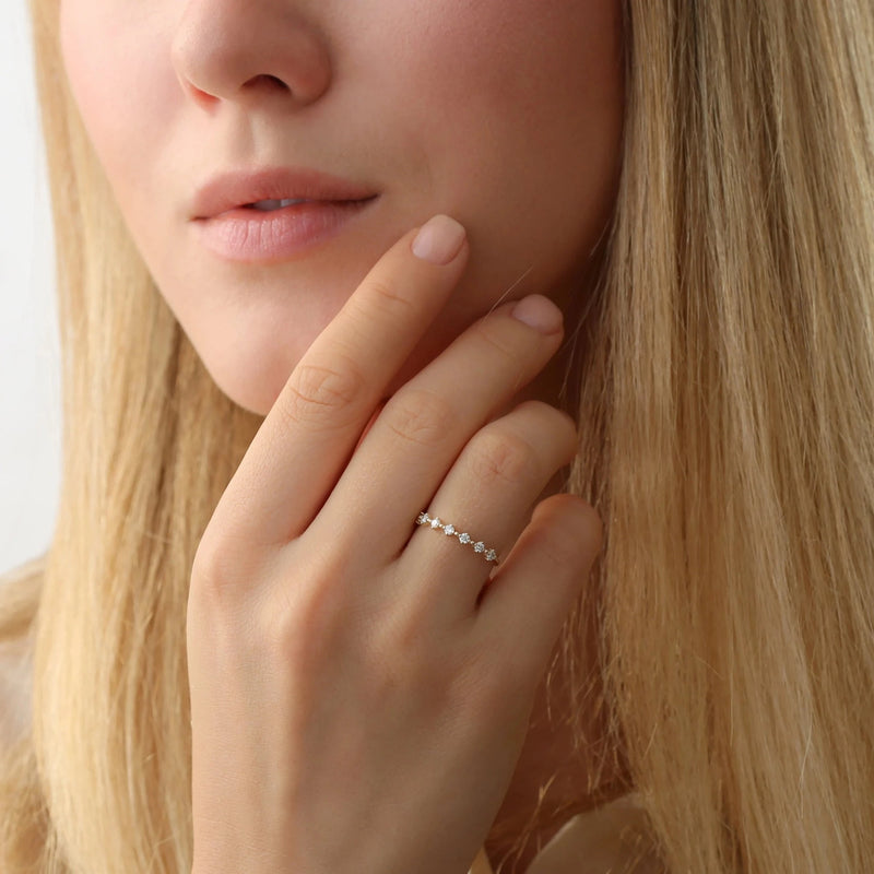 handmade gold diamond band