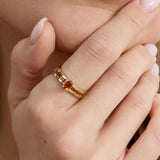 Art Deco Citrine Engagement Ring, Cyid