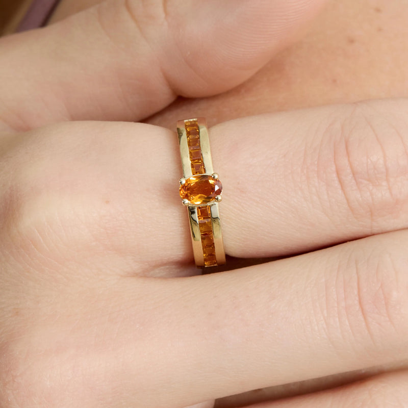 Art Deco Citrine Engagement Ring, Cyid