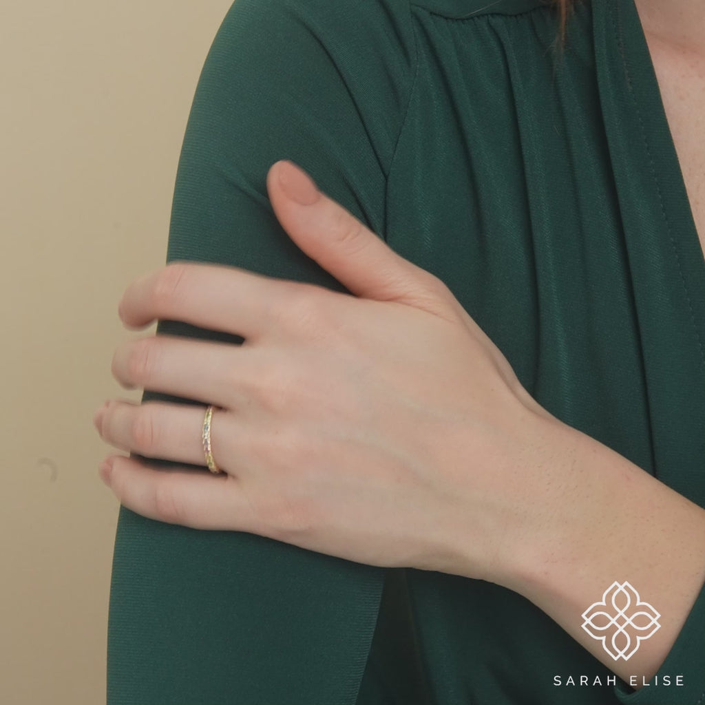 handcrafted in solid gold stacking band