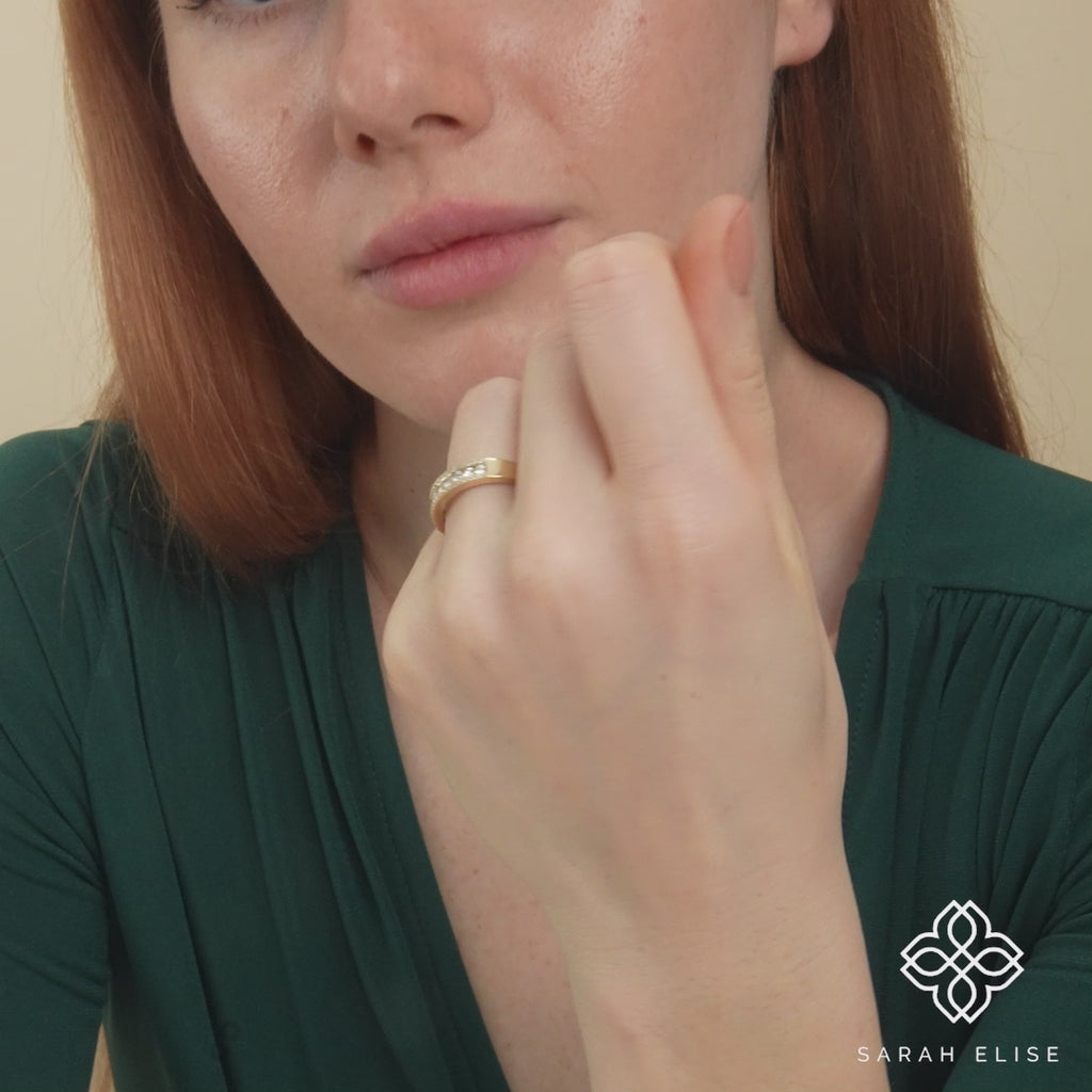 stackable gold diamond band