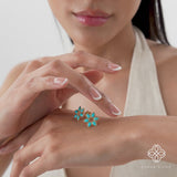 Turquoise Flower Stud Earrings, Ilithyia