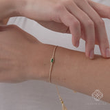 Octagon Cut Emerald String Bracelet, Tierney