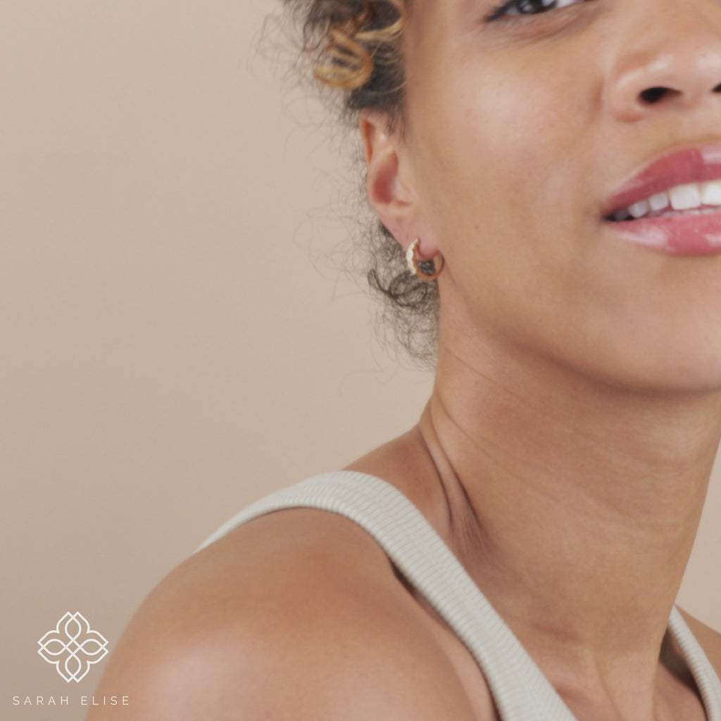 natural diamond bezel hoop earrings 