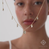 Baguette Diamond Dangle Necklace, Roux