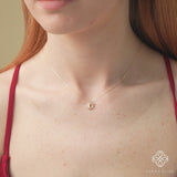 minimalist solid yellow gold sun and moon diamond paved pendant necklace